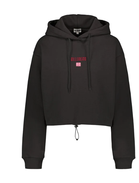 BILLEBEINO CROP HOODIE WASHED BLACK XL