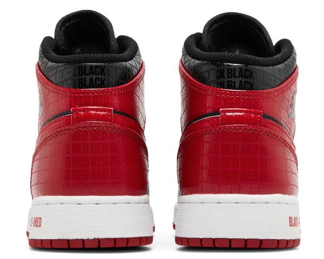 Air Jordan 1 Mid SS GS 'Black + Red = Bred' 5.5Y