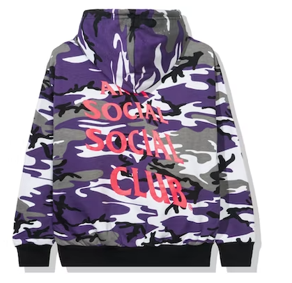Anti Social Social Club True Colors Purple Hoodie 'Camo' SMALL