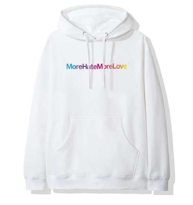 Anti Social Social Club More Hate More Love Hoodie White MEDIUM