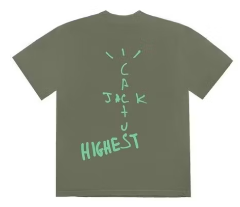 Travis Scott Jordan Cactus Jack Highest T Shirt 'Olive' SMALL