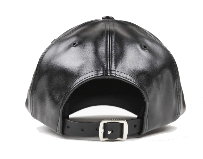 PURPLE Brand 5 Panel Leather Cap 'Black'
