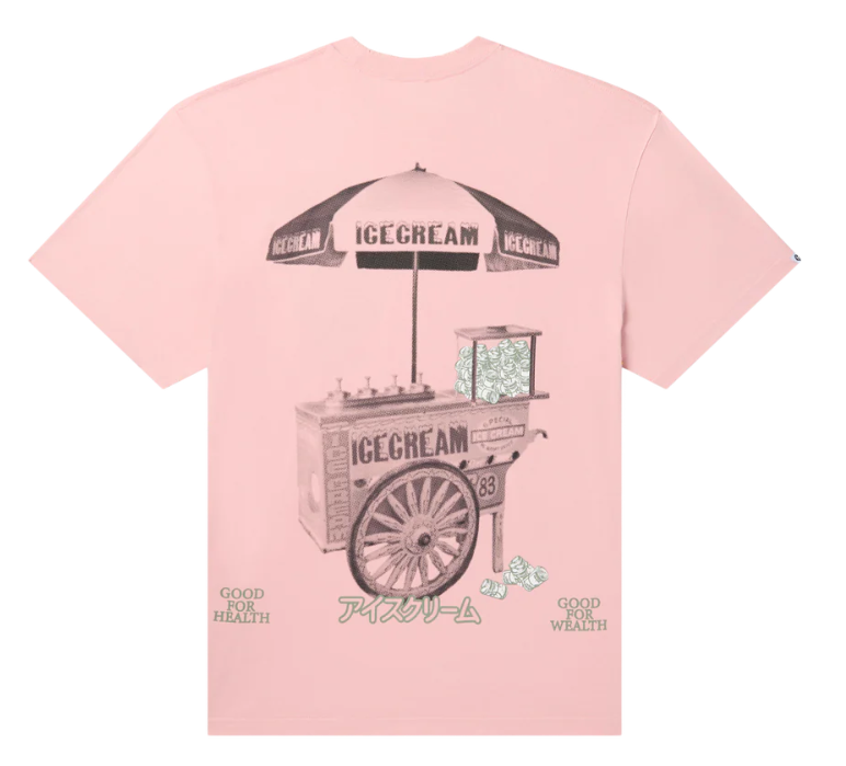 ICECREAM Cart SS Knit Oversized Tee 'Silver Pink'