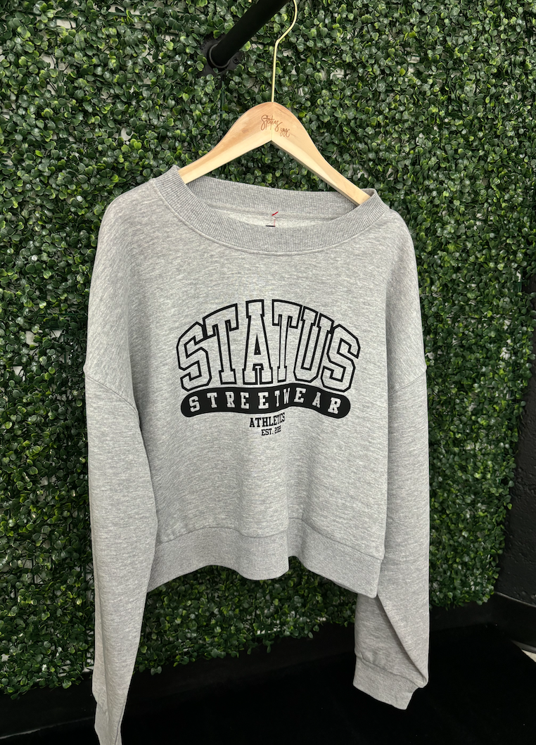 Status Athletics Cropped Crewneck 'Heather Grey'