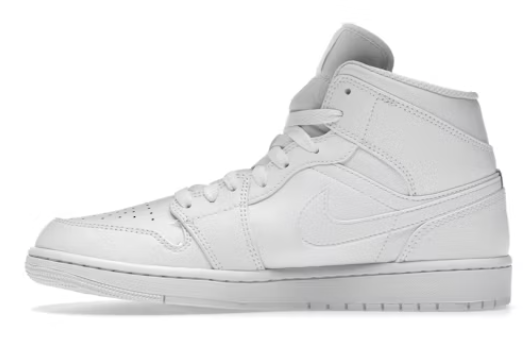 Jordan 1 Mid 'Triple White' 10.5M