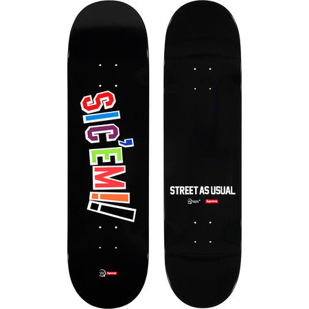 Supreme/ WTAPS Sic'em! Skateboard  Black - 8.375" x 32.125"