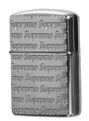 Supreme Repeat Engraved Zippo Silver