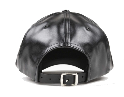 PURPLE Brand 5 Panel Leather Cap 'Black'