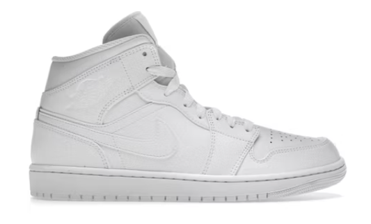 Jordan 1 Mid 'Triple White' 10.5M